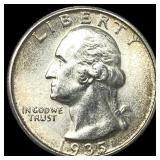 1935-S Silver Washington Quarter CHOICE BU