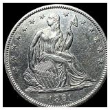 1861 Seated Liberty Half Dollar CLOSELY UNCIRCULAT
