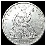 1853 Arrows Seated Liberty Half Dollar CLOSELY UNC
