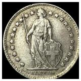 1945 Switzerland Silver 1/2 Franc CLOSELY UNCIRCUL