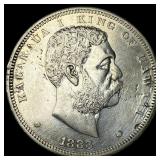 1883 Silver 1 Dala Hawaii CLOSELY  UNCIRCULATED