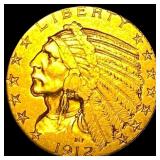 1912 Indian Head Gold Half Eagle $5 CLOSELY UNCIRC