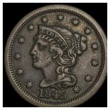 1845 Braided Hair Large Cent NEARLY UNCIRCULATED