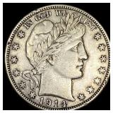 1914 Silver Barber Half Dollar NEARLY  UNCIRCULAT