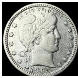 1905 Barber Silver Quarter ABOUT UNCIRCULATED