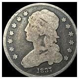 1837 Capped Bust Silver Quarter NICELY  CIRCULATE