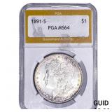 1891-S Morgan Silver Dollar PGA MS64