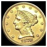 1878 Liberty Head $2.5 Gold Quarter Eagle UNCIRCUL