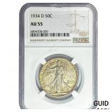 1934-D Walking Liberty Half Dollar NGC AU55