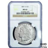 1891-O Morgan Silver Dollar NGC MS62