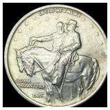 1925 Silver Stone Mountain Half Dollar CHOICE BU