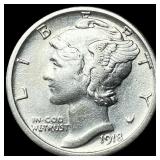 1918-S Mercury Dime CHOICE AU