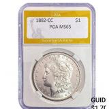 1882-CC Morgan Silver Dollar PGA MS65