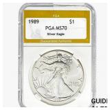 1989 American Silver Eagle PGA MS70