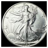 1945-D Silver Half Dollar CHOICE AU