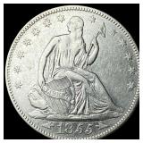 1855 Arrows Seated Liberty Half Dollar CHOICE AU