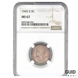 1945-S Jefferson Nickel NGC MS67