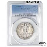 1938-D Walking Liberty Half Dollar PCGS F15