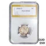 1936-D Buffalo Nickel PGA MS66