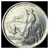 1925 Silver Stone Mountain Half Dollar CHOICE BU