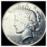 1934 Silver Peace Dollar CLOSELY UNCIRCULATED