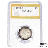 1908-D Barber Quarter PGA MS64