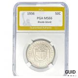 1936 Rhode Island Half Dollar PGA MS66
