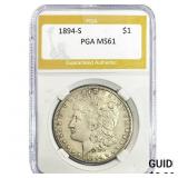 1894-S Morgan Silver Dollar PGA MS61