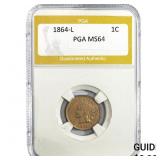 1864-L Indian Head Cent PGA MS64