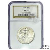 1939 Walking Liberty Half Dollar NGC MS66