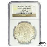 1882-O/S Morgan Silver Dollar NGC MS60 VAM-3