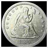 1857 Seated Liberty Quarter NEARLY UNCIRCULATED