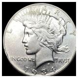 1934 Silver Peace Dollar NEARLY UNCIRCULATED