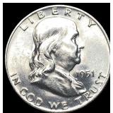 1951-D Silver Half Dollar Franklin UNCIRCULATED