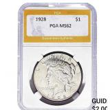 1928 Silver Peace Dollar PGA MS62