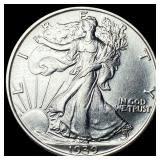1939 Silver Walking Liberty Half Dollar CHOICE AU