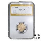 1864 Indian Head Cent PGA AU58