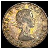 1955 Canada Silver 50 Cents ABOUT UNCIRCULATED