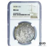 1878-S Morgan Silver Dollar NGC MS64