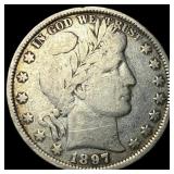 1897 Silver Barber Half Dollar LIGHTLY CIRCULATED