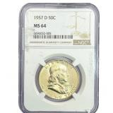 1957-D Franklin Half Dollar NGC MS64