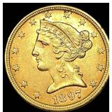 1897 Liberty Head Half Eagle $5 Gold UNCIRCULATED