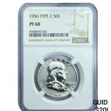 1956 Franklin Half Dollar NGC PF68 Type 2