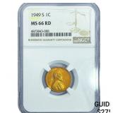 1949-S Wheat Cent NGC MS66 RD