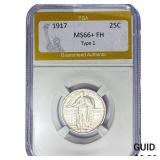 1917 Standing Liberty Quarter PGA MS66+ FH Type 1
