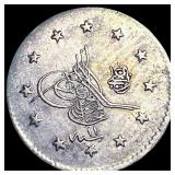 1885 Ottoman Silver 1 Piastre CLOSELY UNCIRCULATED