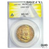1960 Franklin Half Dollar ANACS MS65 FBL