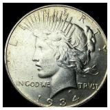 1934 Silver Peace Dollar CHOICE AU
