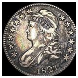 1821 Silver Capped Bust Half Dollar ABOUT UNCIRCUL