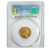 1936-D Wheat Cent PCGS MS66 RB